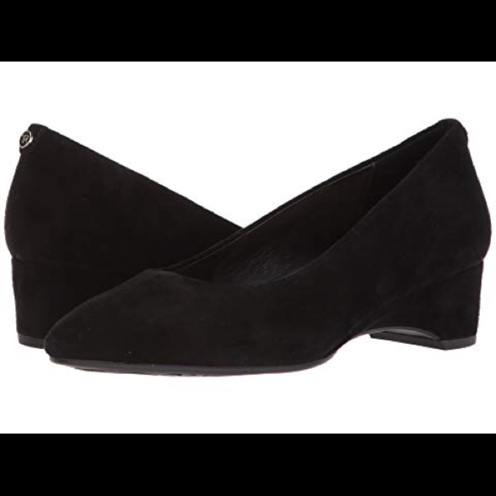 Taryn Rose Babs black suede pump wedge flats 8/38